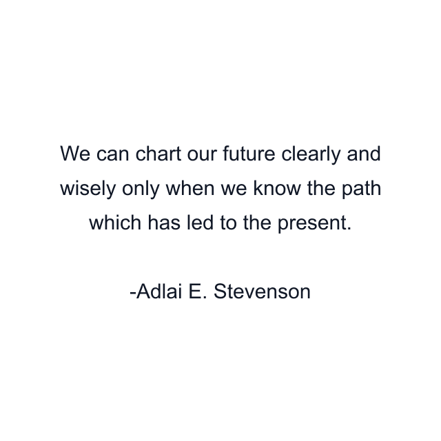 We can chart our future clearly and wisely only when we know the path which has led to the present.