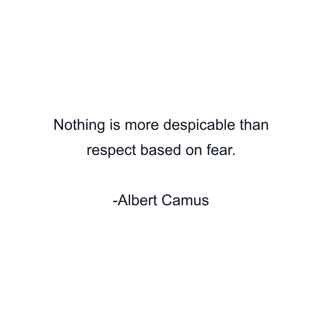 Nothing is more despicable than respect based on fear.