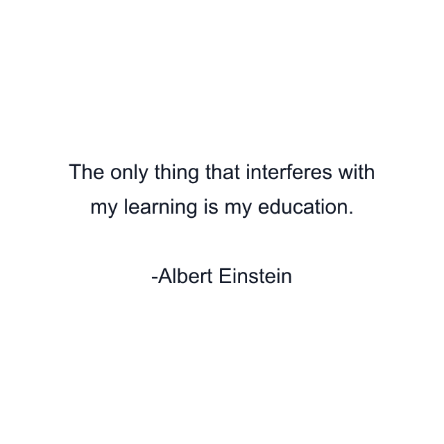 The only thing that interferes with my learning is my education.