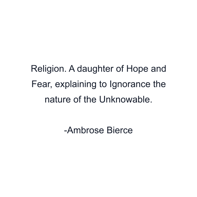 Religion. A daughter of Hope and Fear, explaining to Ignorance the nature of the Unknowable.