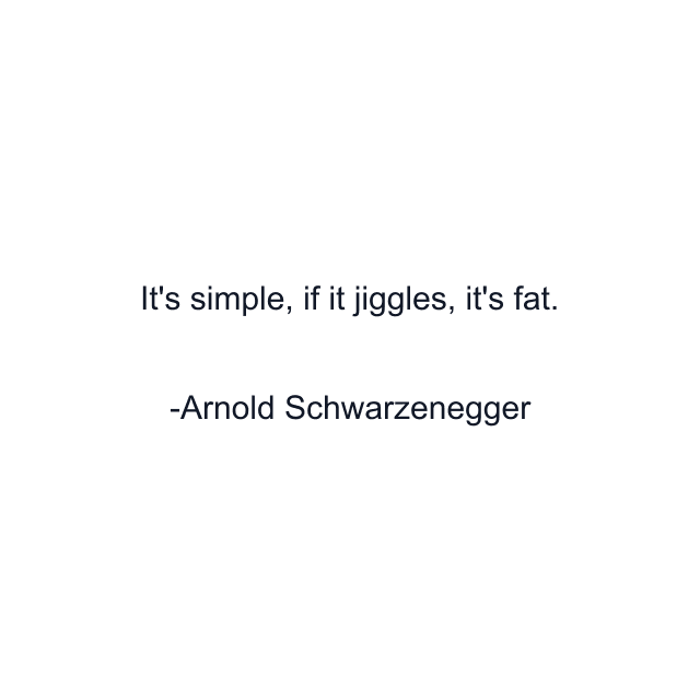 It's simple, if it jiggles, it's fat.