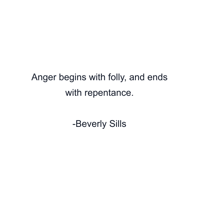 Anger begins with folly, and ends with repentance.