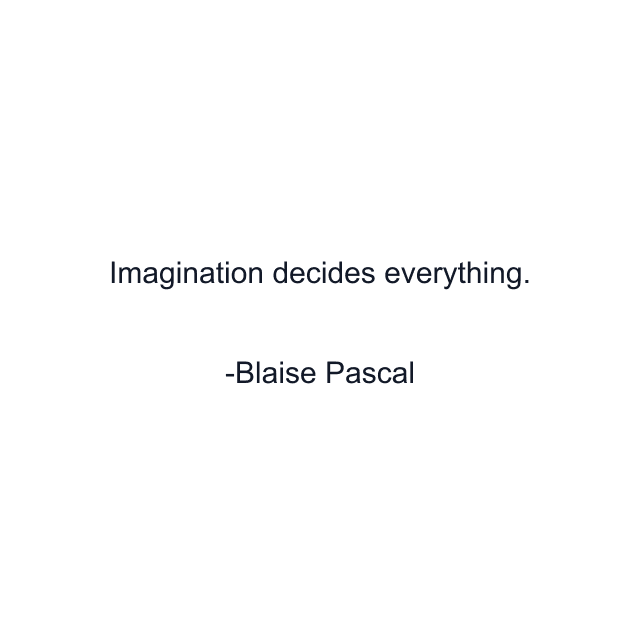 Imagination decides everything.