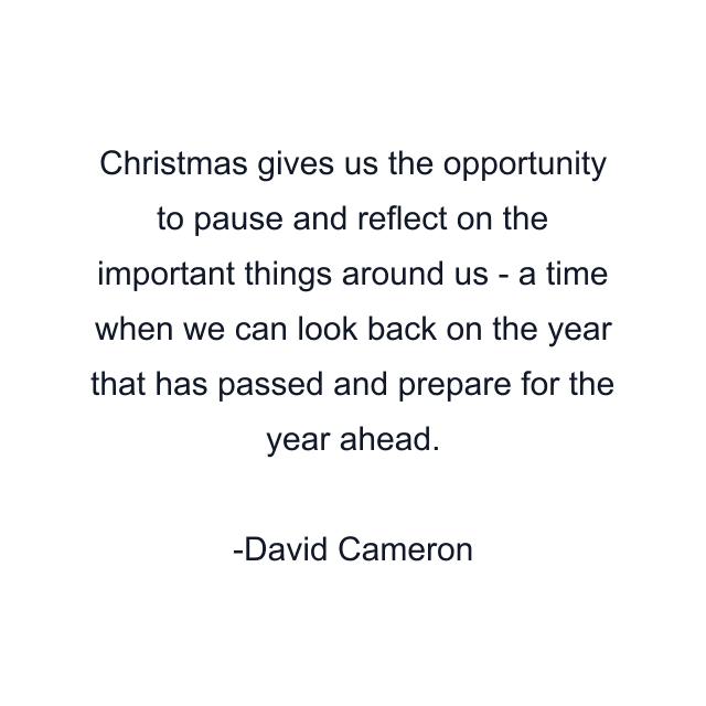 Christmas gives us the opportunity to pause and reflect on the important things around us - a time when we can look back on the year that has passed and prepare for the year ahead.