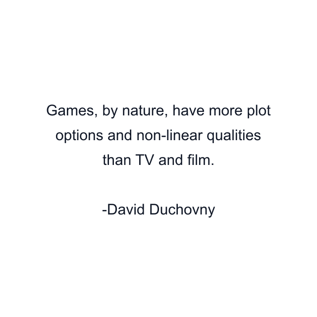 Games, by nature, have more plot options and non-linear qualities than TV and film.