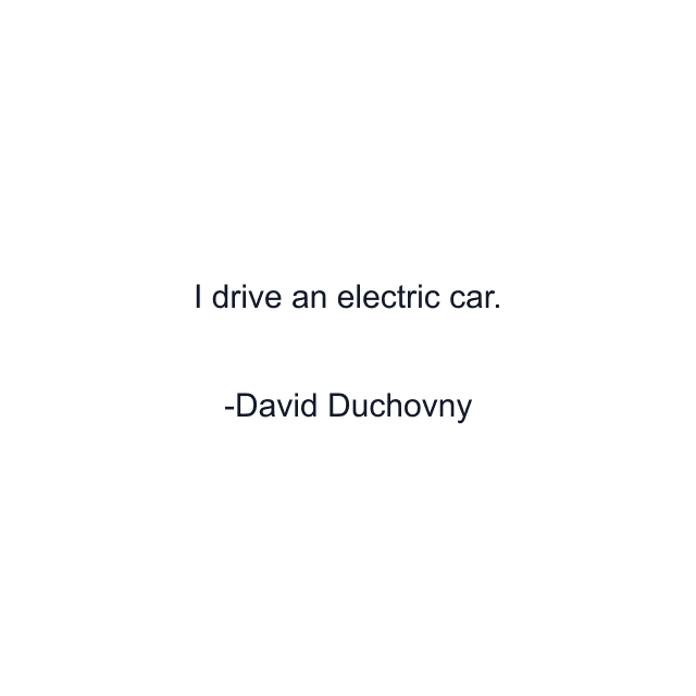 I drive an electric car.