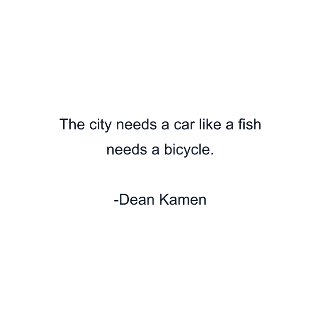 The city needs a car like a fish needs a bicycle.