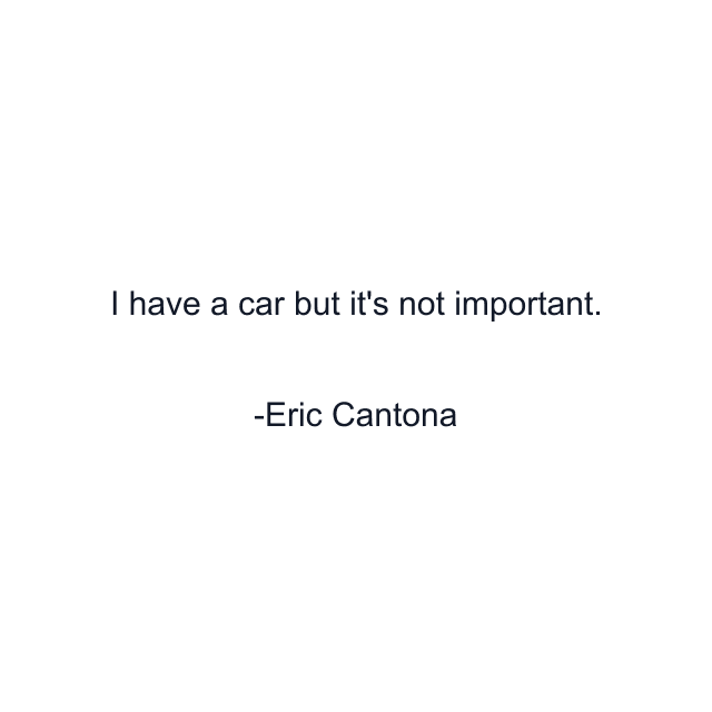 I have a car but it's not important.