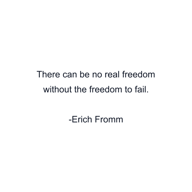 There can be no real freedom without the freedom to fail.