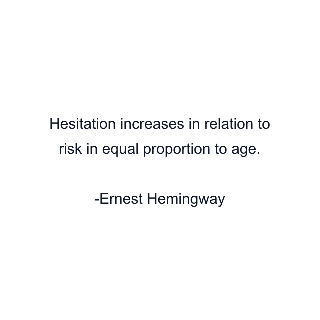 Hesitation increases in relation to risk in equal proportion to age.