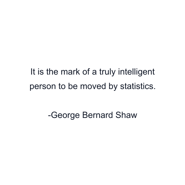 It is the mark of a truly intelligent person to be moved by statistics.