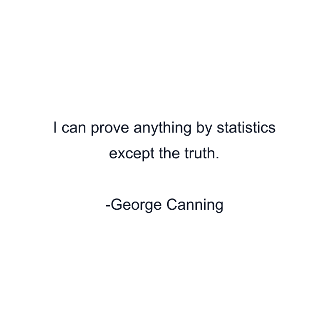 I can prove anything by statistics except the truth.