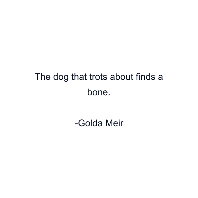 The dog that trots about finds a bone.