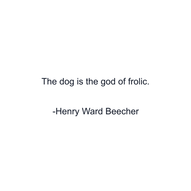 The dog is the god of frolic.