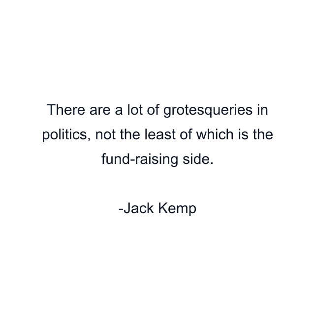 There are a lot of grotesqueries in politics, not the least of which is the fund-raising side.