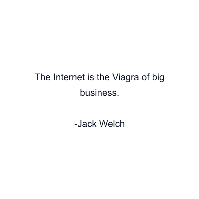 The Internet is the Viagra of big business.