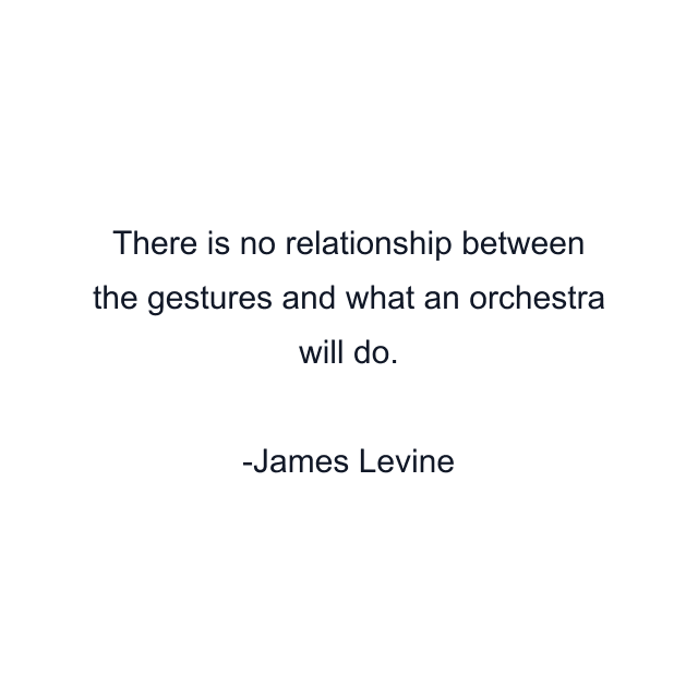 There is no relationship between the gestures and what an orchestra will do.