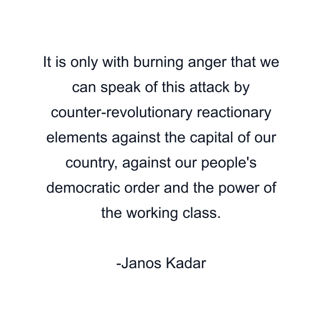 It is only with burning anger that we can speak of this attack by counter-revolutionary reactionary elements against the capital of our country, against our people's democratic order and the power of the working class.