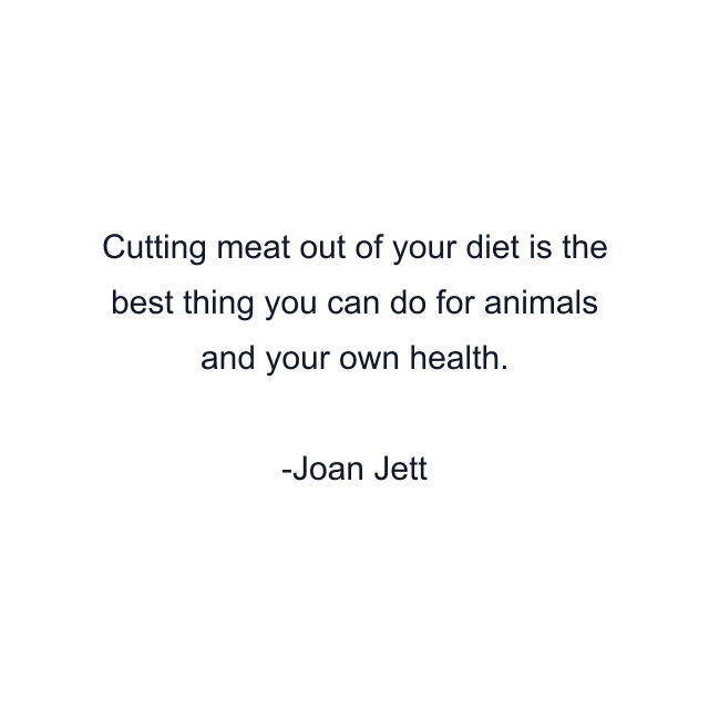 Cutting meat out of your diet is the best thing you can do for animals and your own health.