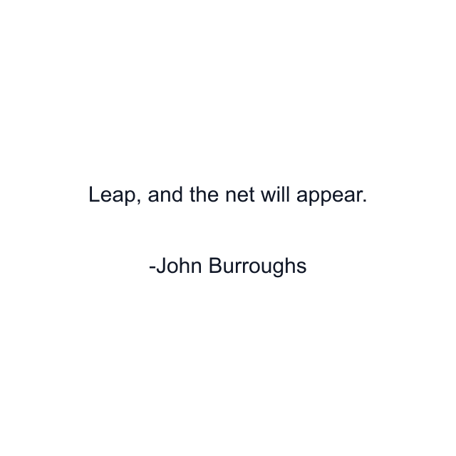 Leap, and the net will appear.