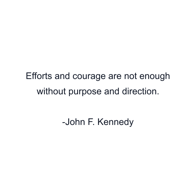 Efforts and courage are not enough without purpose and direction.