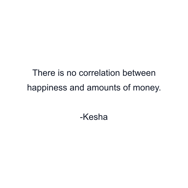 There is no correlation between happiness and amounts of money.