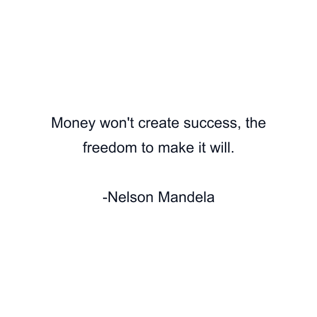 Money won't create success, the freedom to make it will.