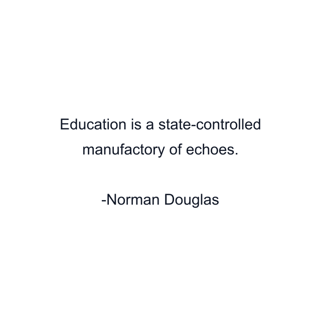 Education is a state-controlled manufactory of echoes.