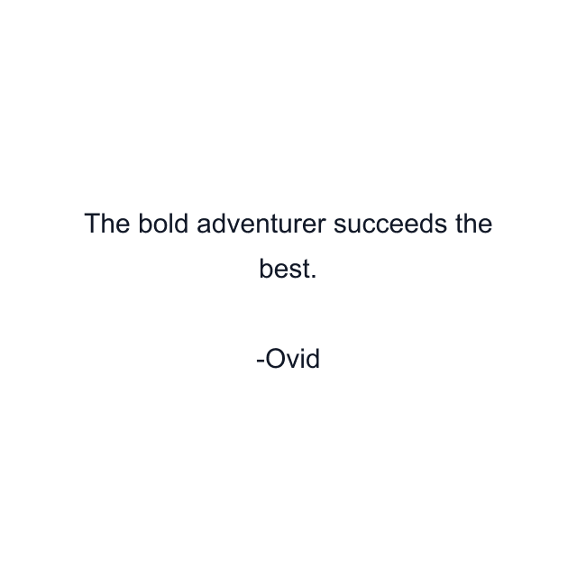 The bold adventurer succeeds the best.