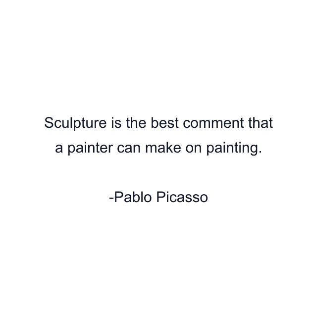 Sculpture is the best comment that a painter can make on painting.