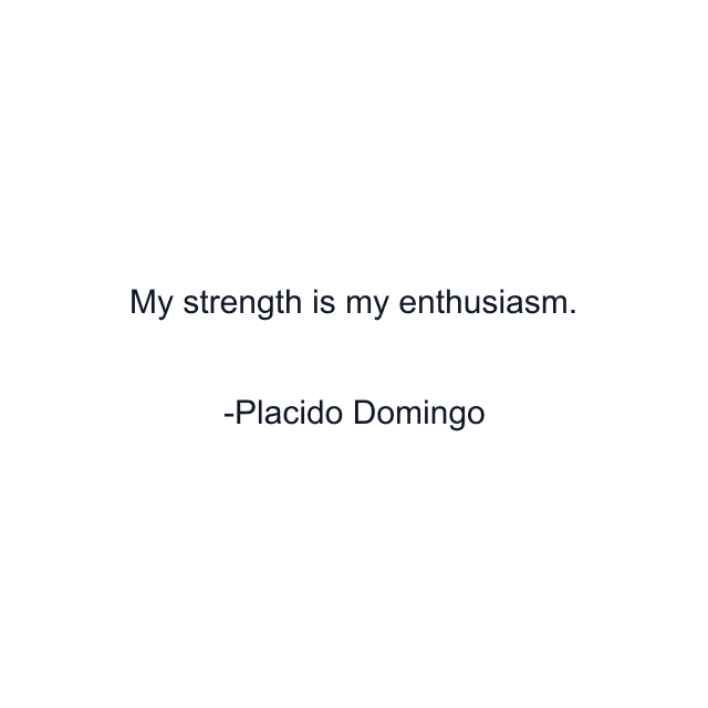 My strength is my enthusiasm.