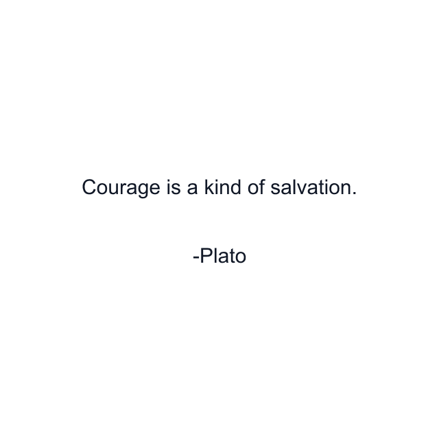 Courage is a kind of salvation.