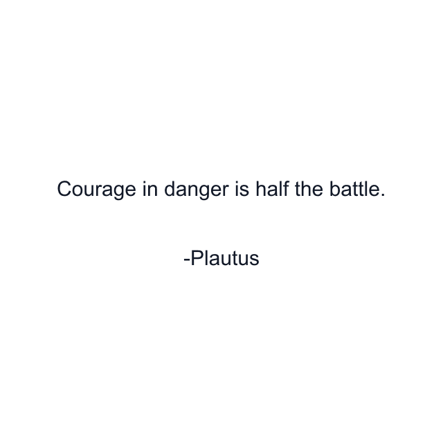 Courage in danger is half the battle.