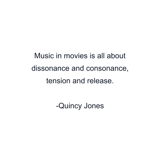 Music in movies is all about dissonance and consonance, tension and release.