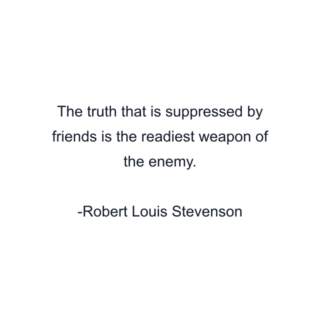 The truth that is suppressed by friends is the readiest weapon of the enemy.