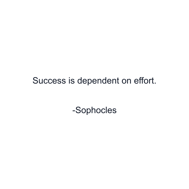 Success is dependent on effort.