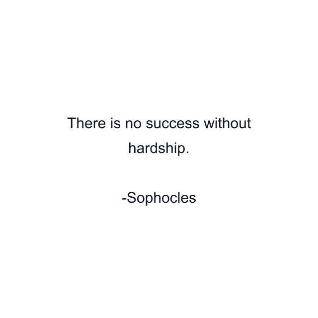 There is no success without hardship.