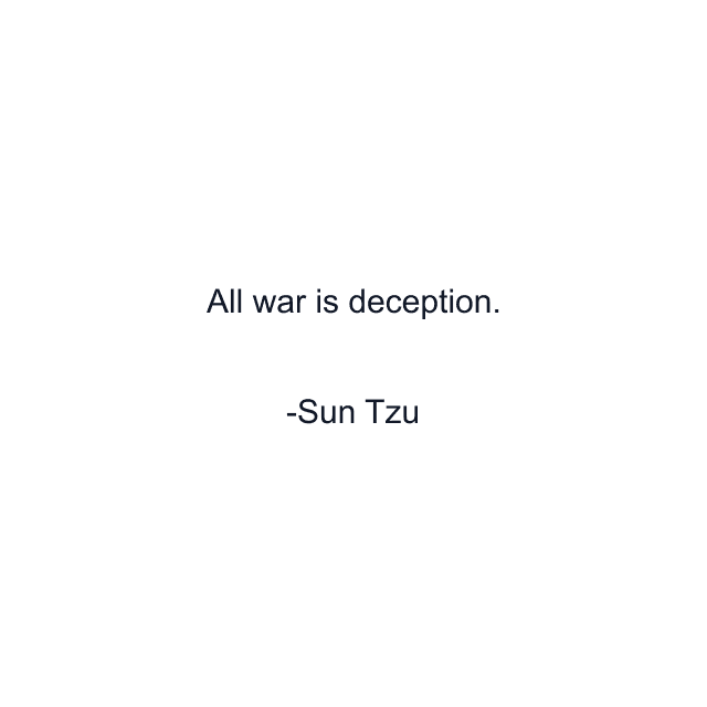 All war is deception.