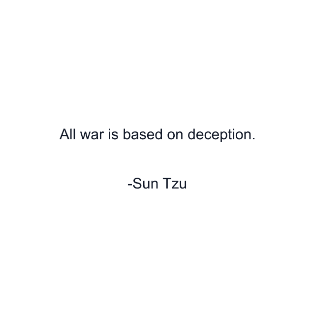 All war is based on deception.