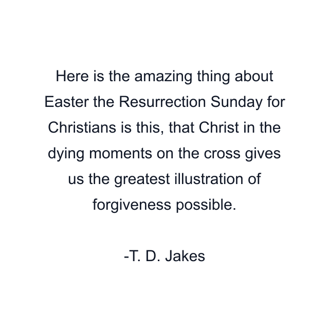 Here is the amazing thing about Easter the Resurrection Sunday for Christians is this, that Christ in the dying moments on the cross gives us the greatest illustration of forgiveness possible.