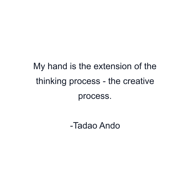 My hand is the extension of the thinking process - the creative process.