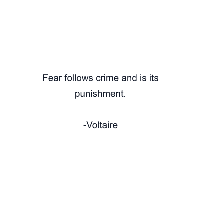 Fear follows crime and is its punishment.