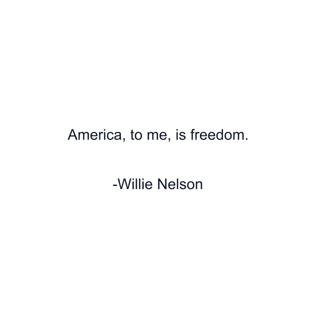 America, to me, is freedom.